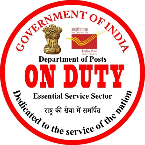 India Post On Duty Essential Service Sticker – For Bike & Car