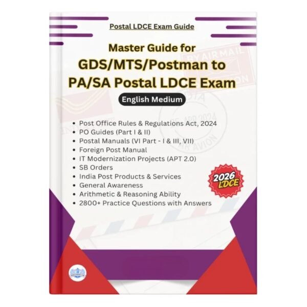 Master Guide for Postal PA & SA LDCE Exam 2026 Book Cover – English Edition